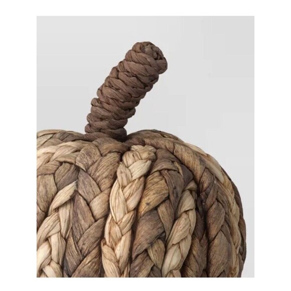 Small 4” Woven Pumpkin Dark Two Tone Pumpkin Figurines - Threshold NEW! CUTE! - Picture 3 of 3